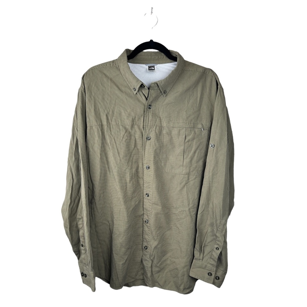 The North Face Men’s‎ Long Sleeve Green Pinstriped Button Down Shirt Size XL